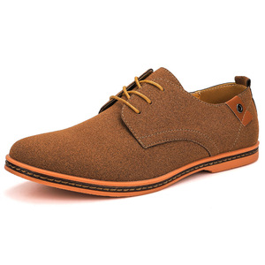 Abito da <span class=keywords><strong>uomo</strong></span> Derby uniforme Oxford <span class=keywords><strong>scarpe</strong></span> basse con lacci in microfibra pelle scamosciata formale punta rotonda da lavoro traspirante - Product Image 2