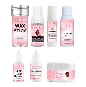 Black woman Custom Lace Wig Glue Private Label <span class=keywords><strong>hair</strong></span> care sets máscara de cera Mousse <span class=keywords><strong>Hair</strong></span> gel Creme Stick Set <span class=keywords><strong>Hair</strong></span> Styling Kit - Product Image 1