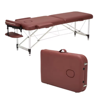 Pieds en acier inoxydable meubles de salon de gros couverture portable en cuir beauté spa table de massage pliable