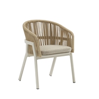 Ensemble de salle à manger moderne en rotin pour l'extérieur - Chaises et table résistantes à l'eau et aux UV pour villa, jardin, hôtel (personnalisable)