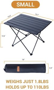 Table de camping pliable moderne en aluminium léger avec sac de transport pour utilisation en extérieur, dans la salle de sport et au parc - Product Image 3