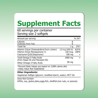 Compléments alimentaires naturels à base de plantes les plus vendus : Vitamine K2, Coenzyme Q10, Vitamine D3 pour le soutien cognitif du cerveau, Oméga 3 végétaliens, 120 gélules