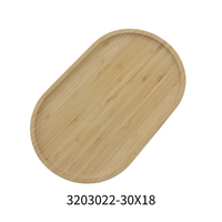 Plateau de service ovale en contreplaqué laqué, nouveau design, 3203022-30X18, résistant au lave-vaisselle, idéal pour les événements de dégustation de thé - Vente chaude