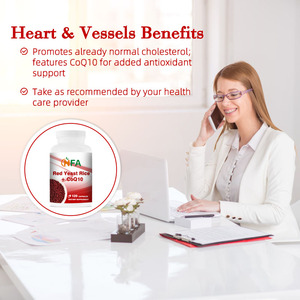 Chất lượng tốt nhất gạo men đỏ CoQ10 viên nang duy trì mức <span class=keywords><strong>cholesterol</strong></span> khỏe mạnh 120 Mũ 120 ngày cung cấp viên nang - Product Image 6