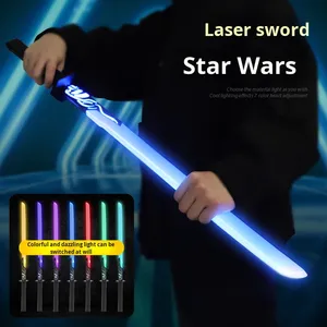 <span class=keywords><strong>Sabre</strong></span> Lumineux Étoile Scintillante à Effets Sonores et Lumières Fluides Multicolores, Jouet Cadeau pour Garçons, Vente en Gros - Product Image 1