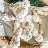 Ensemble cadeau pour bébé de qualité supérieure : hochet en crochet doux en forme d'ours, adorable jouet à mâcher en peluche et compagnon de confort pour la fête prénatale