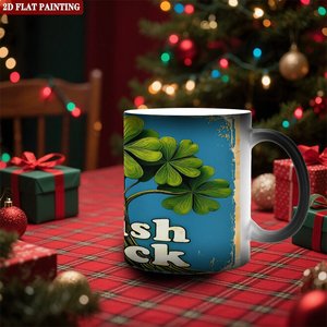 Simple Unprinted DIY Frosted Mug 11oz Black <b>Ceramic</b> Heat Sensitive Coffee Office <b>Cup</b> - Product Image 2