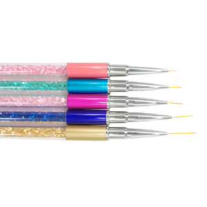 Ensemble de 5 pinceaux à manche métallique pour nail art, poils en nylon, logo personnalisé, pinceaux de précision pour la peinture fine - Product Image 3