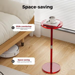 Hiện đại rõ ràng Vòng Acrylic cà phê cuối bảng cho không gian nhỏ có thể điều chỉnh chiều cao đồ nội thất phòng khách - Product Image 2