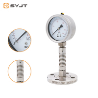 Manomètre à vide à liquide en acier inoxydable SY YB Flange Premium avec logo personnalisé, 4 pouces, précision de 1,0 %, 0,1-60 Mpa, industriel