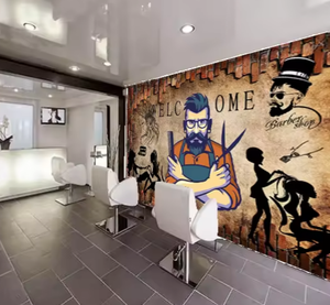 Calcomanía <span class=keywords><strong>de</strong></span> pared <span class=keywords><strong>de</strong></span> barbería Peluqueros profesionales Barbería Corte <span class=keywords><strong>de</strong></span> pelo <span class=keywords><strong>de</strong></span> hombre Mural <span class=keywords><strong>de</strong></span> pared <span class=keywords><strong>de</strong></span> bienvenida Decoración grande - Product Image 2