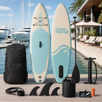 Planche de SUP gonflable tout usage 10ft6 à faible MOQ, avec pont large tissé Drop Stitch et coussin de pont en EVA, pour propriétaires de marques, pour eaux calmes