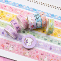 Set di Nastri Washi Premium con Logo Personalizzato, Design Cartoon per Confezioni Regalo, Decorazione Diari e Adesivi