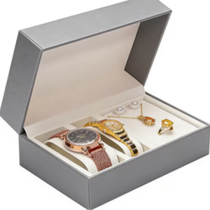 Boîte de rangement rectangulaire de protection pour montres, colliers et bagues – Coffret cadeau pour bijoux et montres – Offre spéciale - Product Image 1