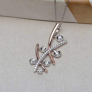 ฐานจี้ทองคำขาว S925 สำหรับใส่ไข่มุก 6 เม็ด สีไข่มุก สำหรับงาน DIY เครื่องประดับผู้หญิง พร้อมจี้ไข่มุก 4-6 เม็ด รุ่น 3287 ฐานเปล่า - Product Image 3