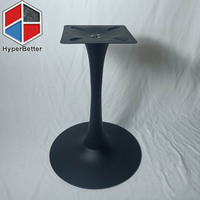 Pieds de table tulipe ovale en fibre de verre noir mat pour meubles de table à manger