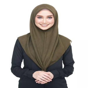 Style En Gros Polyester Écharpe Wrap Lain Solide Robe Accessoires Hijab Carré Châle Vente Chaude Malaisienne Hijabs Femmes <span class=keywords><strong>Noir</strong></span> - Product Image 1