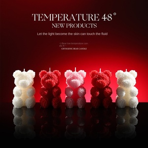 Sáng tạo dễ thương Gấu đậu nành sáp lọ thủy tinh nến hương liệu hiện đại handmade tự làm hoa hồng thơm nhiệt độ thấp vui vẻ cặp vợ chồng sinh nhật - Product Image 1