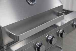 Gril à gaz autoportant à 4 brûleurs en acier inoxydable avec brûleur latéral et armoire pour <span class=keywords><strong>barbecue</strong></span> et cuisine en plein air - Product Image 3