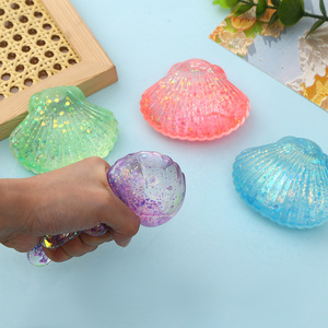 High Quality TPR Maltose Glitter Seashell Gold Powder Shell <b>Squishy</b> Promotional Gift Decompression Toys for Kids and Adults - Product Image 2