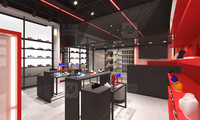Étagère rotative pour chaussures en métal sur mesure, design mural pour magasin, présentoir de chaussures LED pour magasin de détail