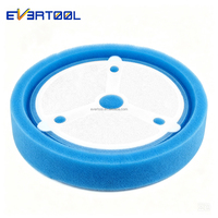 EVERTOOL Tampon de polissage en mousse bleue avec support auto-agrippant pour polisseuse de voiture, tampon éponge de lustrage DA