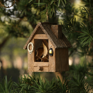 Witt Creative Décoration de jardin Décoration Bois Extérieur <span class=keywords><strong>Maison</strong></span> d'oiseau Hiver Chaud Nid d'oiseau Suspendu Nid Résine Artisanat - Product Image 3