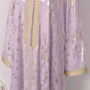 Robe Abaya de luxe fantaisie avec estampage doré et peinture de couleur pour femmes musulmanes Fournisseur OEM ODM - Product Image 2