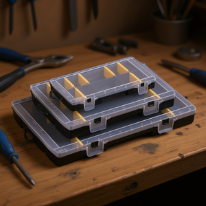 <b>Tool</b> <b>Box</b> Organizer Essential With Clear Lid And Adjustable Compartments For <b>Tools</b> Storage - Product Image 3