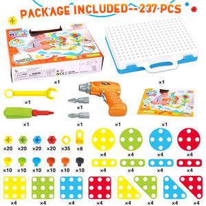 Giocattoli di apprendimento dello stelo per bambini 237 pezzi giochi di costruzione di blocchi con <span class=keywords><strong>trapano</strong></span> <span class=keywords><strong>giocattolo</strong></span> e Set di strumenti per cacciavite - Product Image 5