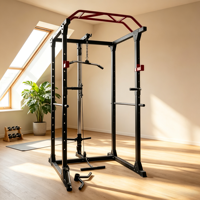 Rack de musculation multifonction réglable avec système de poulies haute/basse en acier inoxydable pour cibler la poitrine, les jambes, le dos, les mollets, les fessiers et les biceps
