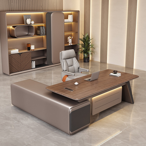 Escritorio Ejecutivo de Lujo Italiano, Mesa de Madera en Forma de L de Alta Calidad, Diseño Moderno para Jefe o Gerente - Product Image 3