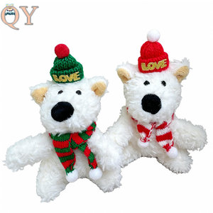 QY Custom OEM Christmas Plush Teddy <b>Bear</b> Keychain <b>Cute</b> Stuffed Doll with Scarf Bag Charm Promotional Gift Factory Wholesale - Product Image 5