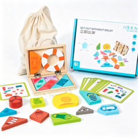 Mainan Edukasi Puzzle Bentuk Geometris dari Kayu, Koper Penyimpanan Portabel, Permainan Puzzle untuk Anak-anak