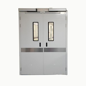 Porte d'hôpital à double ouverture en acier avec serrure électromagnétique à carte, porte intérieure coupe-feu de classe A - Product Image 2