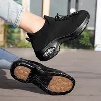 Chaussures en tissu respirant, légères, résistantes aux chocs, antidérapantes, confortables, souples, à enfiler, à bout fermé, pour femmes, printemps