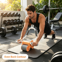 Rodillo Abdominal para Entrenamiento de Cuerpo Completo para Adultos, con Rebote Automático, Equipo de Fitness para el Hogar, para Ejercicios de Pérdida de Grasa Abdominal y de Cintura