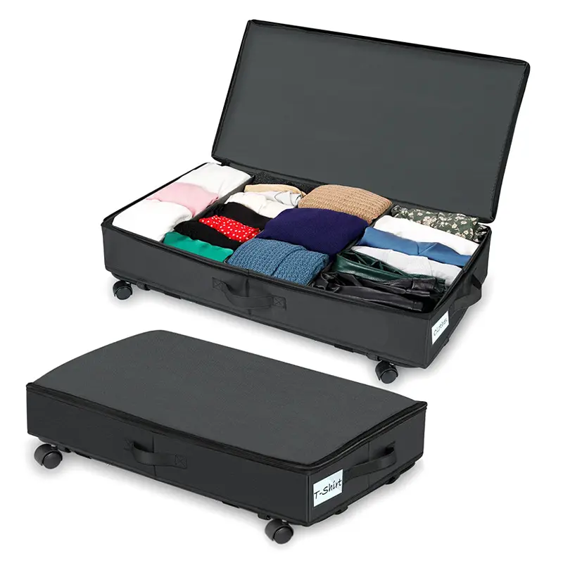 DS3530 pieghevole antipolvere vestiti Organizer bidoni per coperta lenzuolo Oxford sotto letto contenitori con ruote