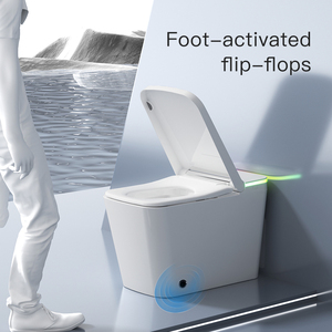 Sensore automatico automatico di lusso nero S-Trap senza acqua <span class=keywords><strong>a</strong></span> filo intelligente quadrato in ceramica Smart wc con telecomando - Product Image 4