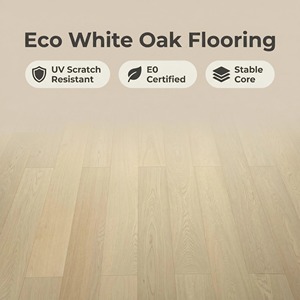 Parquet en <span class=keywords><strong>chêne</strong></span> blanc contemporain avec texture brossée et protection UV invisible pour des résidences modernes et élégantes - Product Image 1