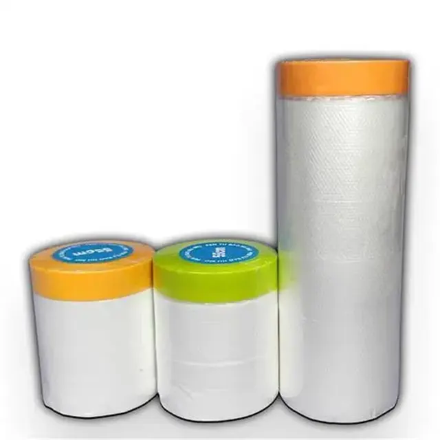 Best selling Specific Car Body Painting Masking Film with Adhesive Tape
