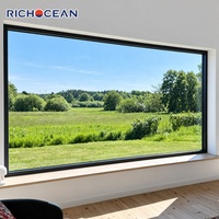 Fenêtre panoramique fixe en aluminium RICHOCEAN sur mesure, à économie d'énergie, étanche, avec verre Low-E, grande fenêtre panoramique pour villa
