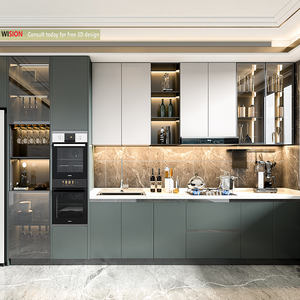 Îlots de cuisine et chariots en bois de chêne modernes personnalisables avec 6 + tiroirs Différentes tailles de couleurs Nouvelle armoire de l'année Matériaux en option - Product Image 1