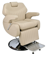 Fauteuil de Barbier Robuste en Acier Inoxydable avec Cadre en Acier, Mousse Haute Densité, Cuir Synthétique, Relevage Hydraulique, Chaise de Coiffure Professionnelle