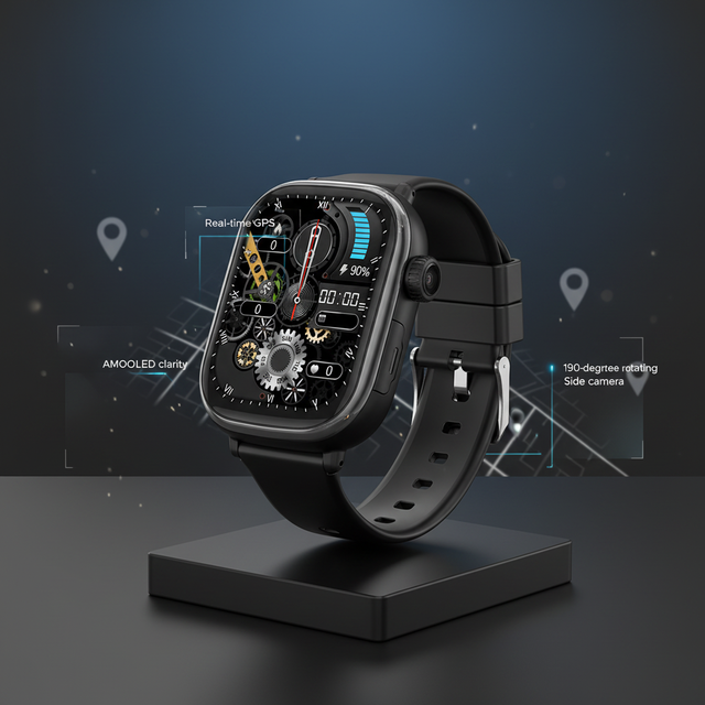AMOLED SLIM Rotatory Camera Teenager Kids Children Smart Watch GPS SOS SIM BT WIFI Video Call Sport Mode For Student