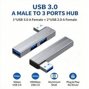 90 度弯头 <span class=keywords><strong>USB</strong></span> 3.0 集线器 4 端口直角 5Gbps 高速铝制 L 形底座，适用于笔记本电脑、台式电脑 <span class=keywords><strong>USB</strong></span> 3.0 集线器 - Product Image 1