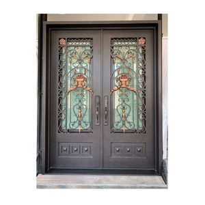 Entrée d'alimentation directe porte d'entrée principale en fer forgé à coupure thermique - Product Image 6