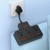 Multiprise murale avec protection contre les surtensions, rallonge électrique universelle avec ports USB