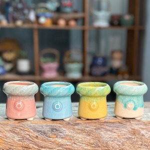 Mini <span class=keywords><strong>pot</strong></span> carré <span class=keywords><strong>en</strong></span> <span class=keywords><strong>terre</strong></span> <span class=keywords><strong>cuite</strong></span> MSH pour plantes succulentes, pots de fleurs créatifs effet craquelé - Product Image 2