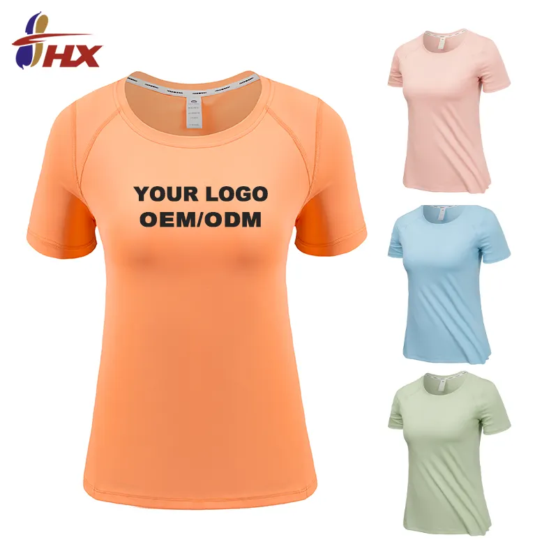 Özelleştirilmiş nefes spor yaz boş kadın kadınlar için spor tişört atletik spor koşu T-shirt